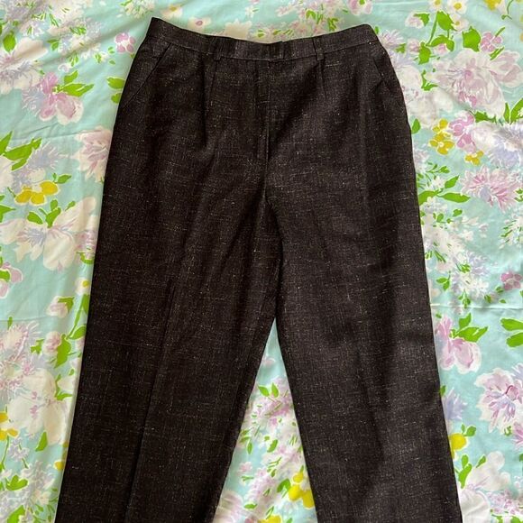 Vintage Escada Wool Pants Notched Ankles - 40 ALTERED - Picture 1 of 16